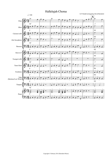 Hallelujah Chorus for School Wind Band - Score Only (arr. David Burndrett)