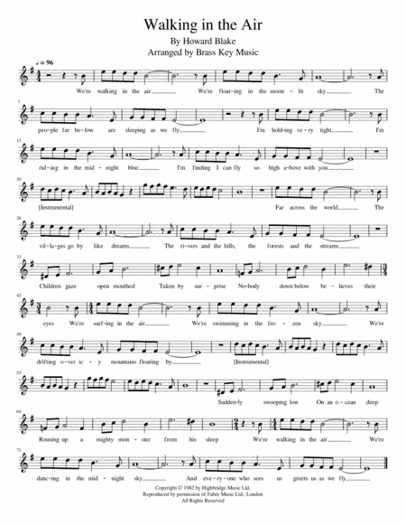 Walking In The Air (arr. Brass Key Music)