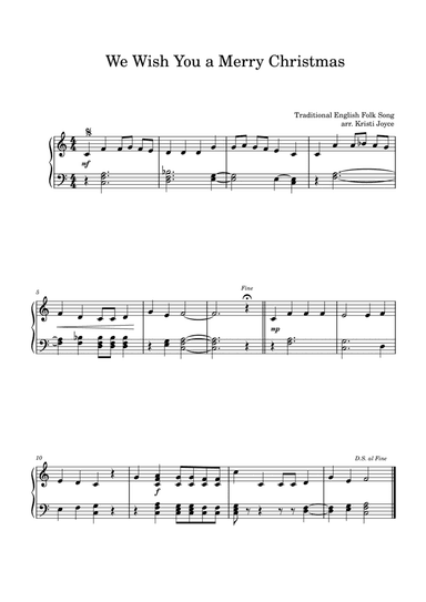 We Wish You a Merry Christmas (arr. Kristi Joyce)