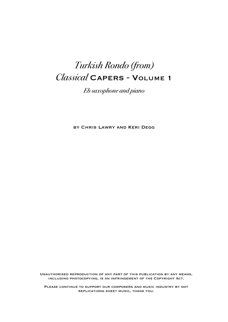 Turkish Rondo - Mozart (but not as you know it!) includes original sax solo - Alto (or baritone) sax