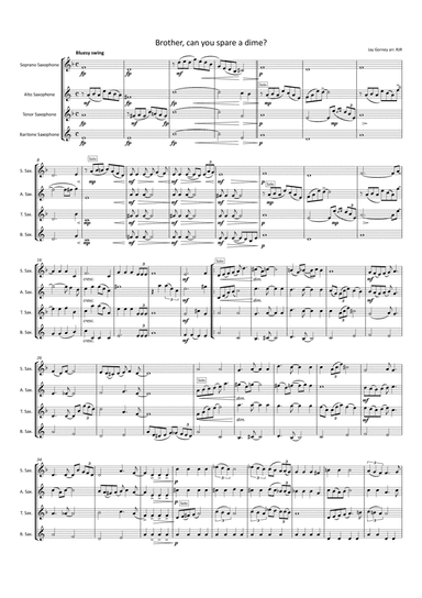 Brother, Can You Spare A Dime? (arr. Robert Rainford)