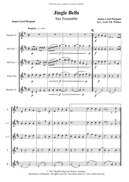 Jingle Bells (arr. Gert Th. Walter)