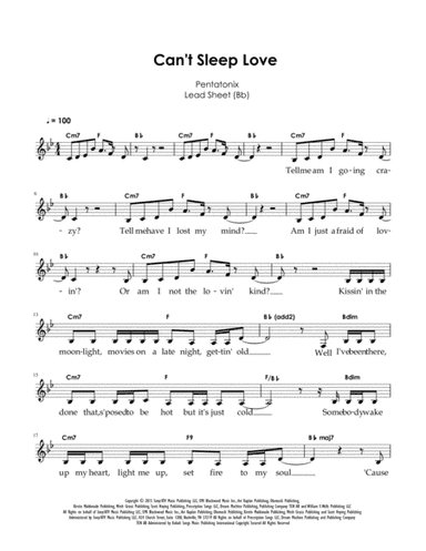 Can't Sleep Love (arr. Charles Lee)