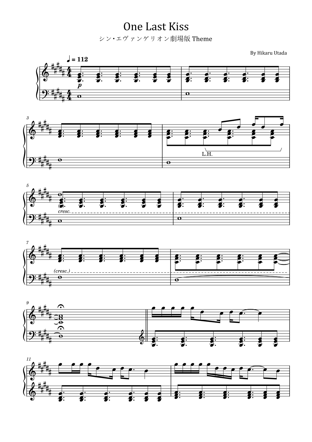 One Last Kiss (arr. poon)