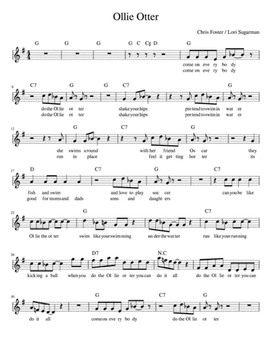Ollie Otter - Lead Sheet