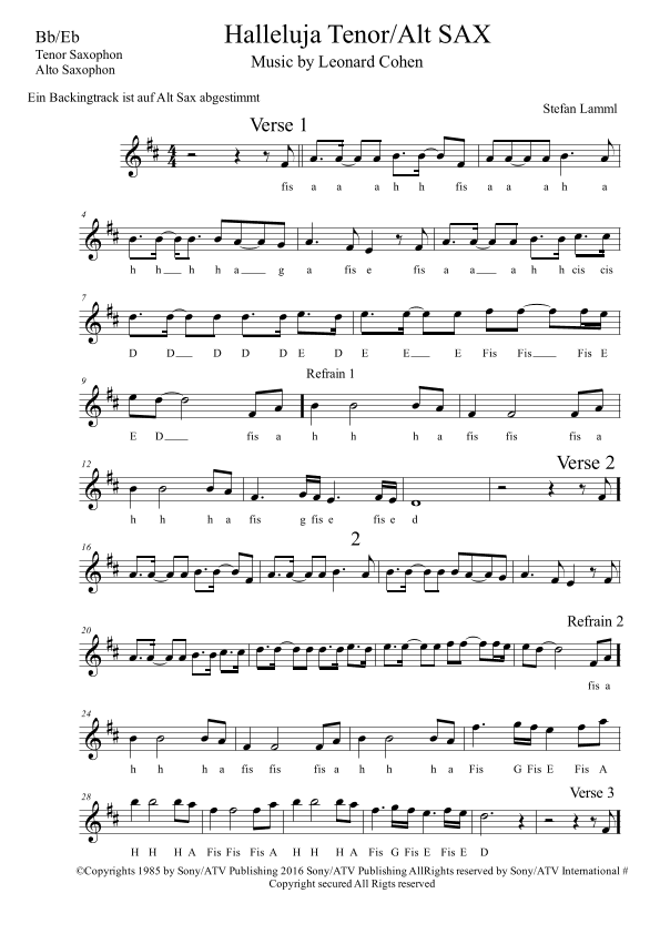 Hallelujah (arr. Stefan Lamml)