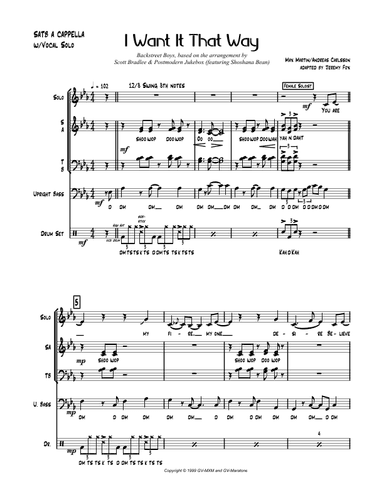 I Want It That Way (arr. Jeremy Fox)