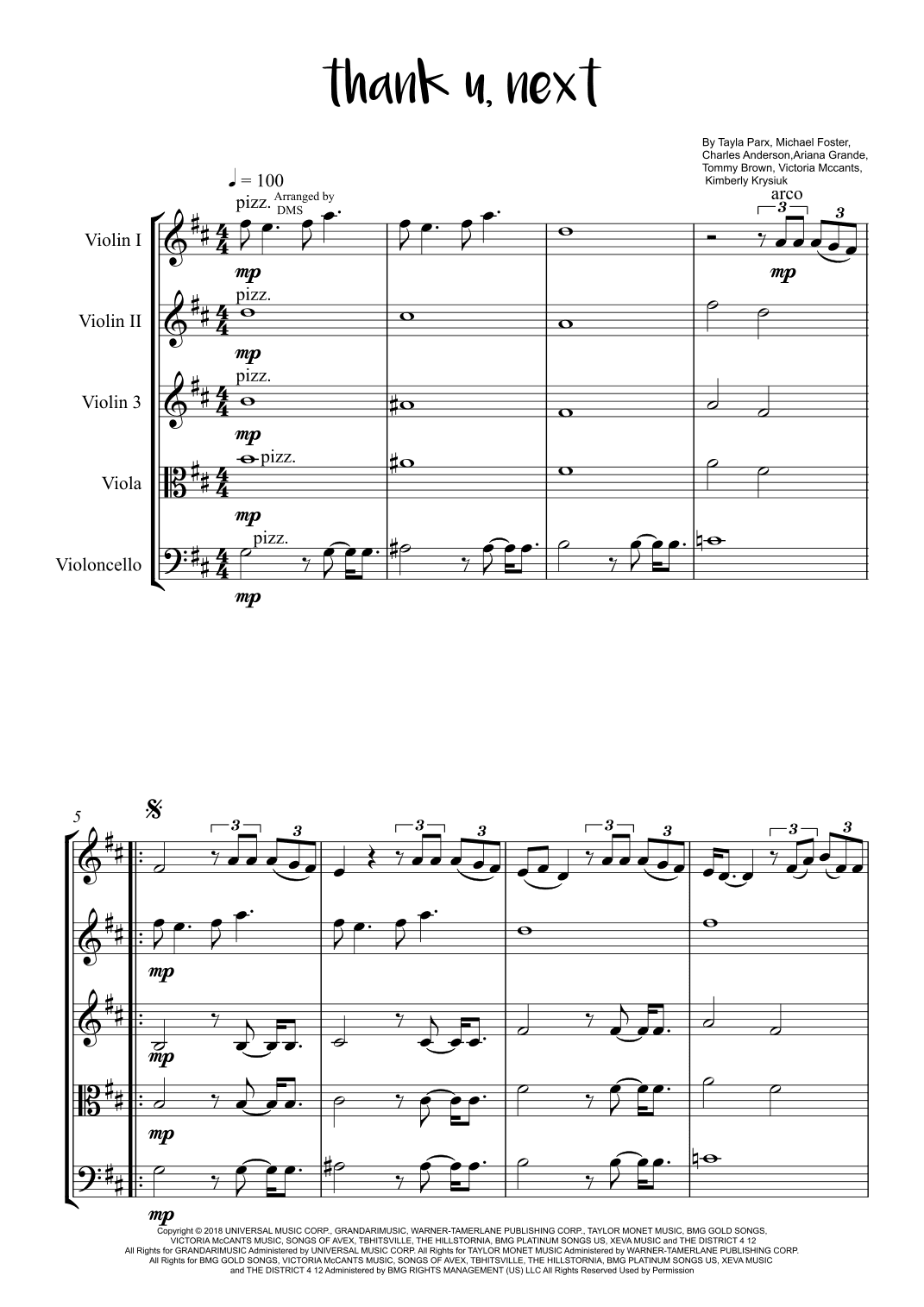 Thank U, Next (arr. Chael Mont)