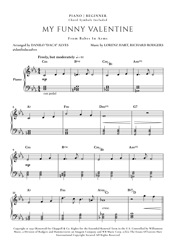 My Funny Valentine (arr. Danilo "Daca" Alves)