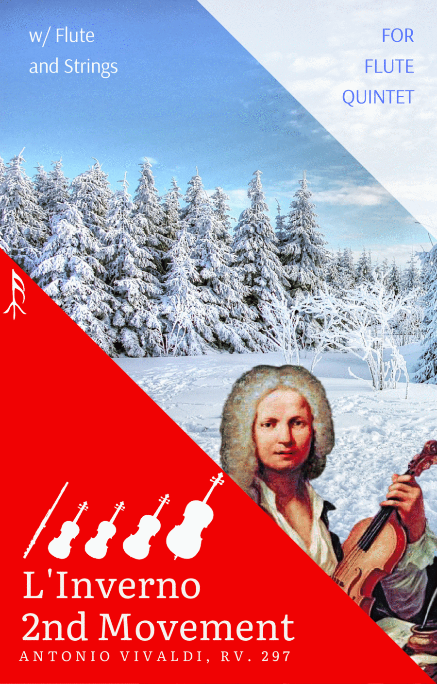 Largo from Winter by Vivaldi for Flute Quintet - with Strings (arr. Woods Only)