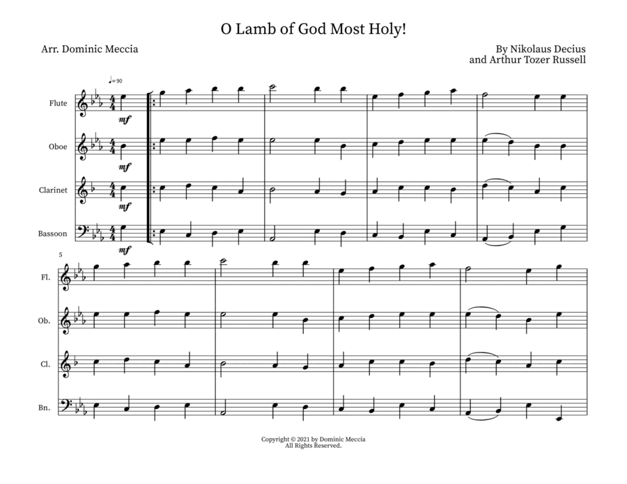O Lamb of God Most Holy! (arr. Dominic Meccia)