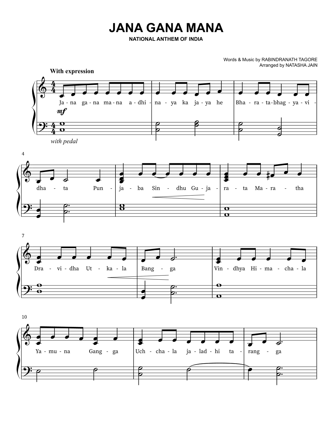 Jana Gana Mana (arr. Natasha Jain)