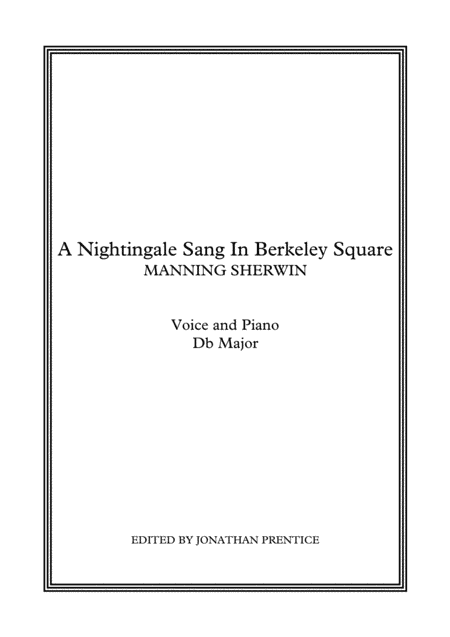 A Nightingale Sang In Berkeley Square (arr. Jonathan Prentice)