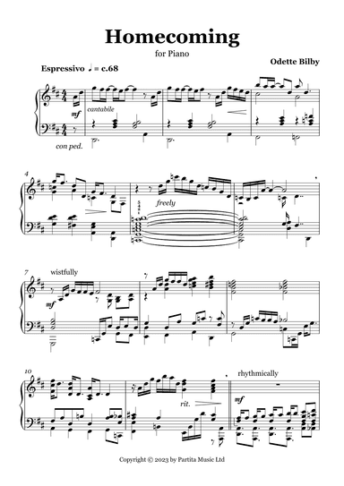 Homecoming (Piano Solo Grade 7-8)