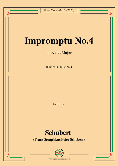 Schubert-Impromptu No.4 in A flat Major,for piano (arr. MSM)