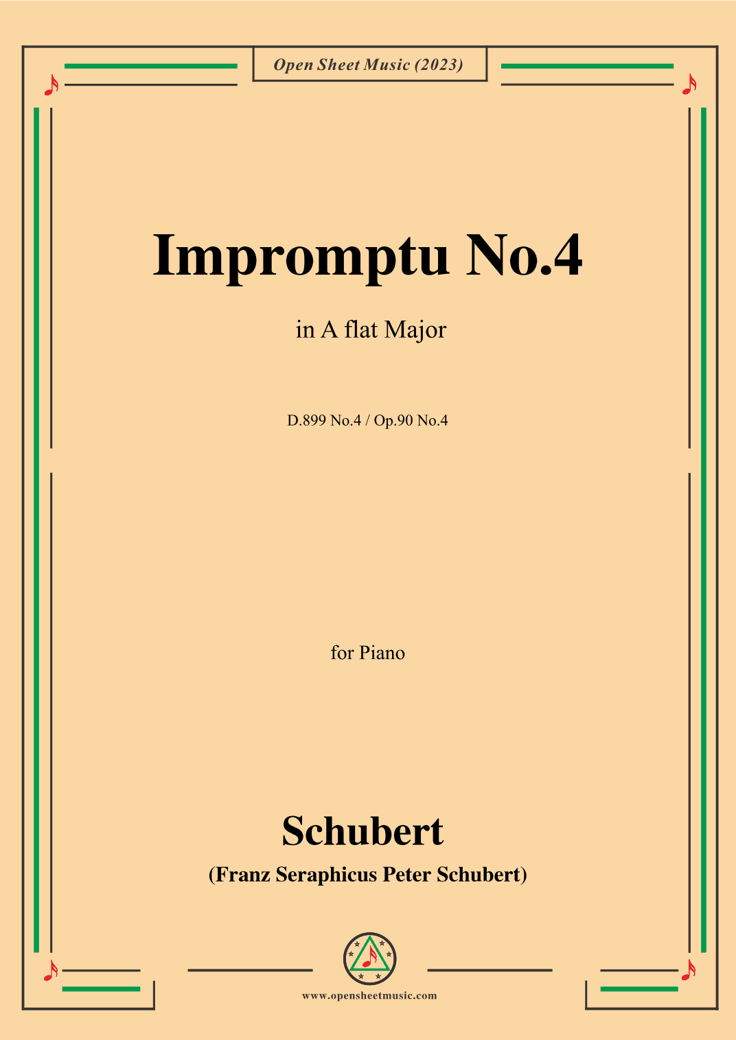 Schubert-Impromptu No.4 in A flat Major,for piano (arr. MSM)
