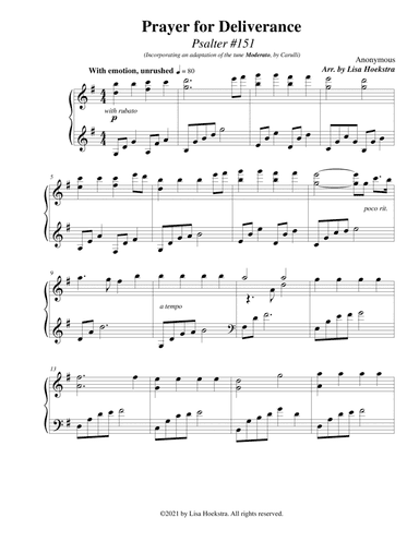 Prayer for Deliverance (Psalter #151) (arr. Lisa Hoekstra)