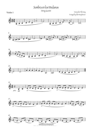 Sombra en los Medanos / All Parts and Score (arr. Ellen Macphersonn)