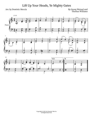 Lift Up Your Heads, Ye Mighty Gates (arr. Dominic Meccia)