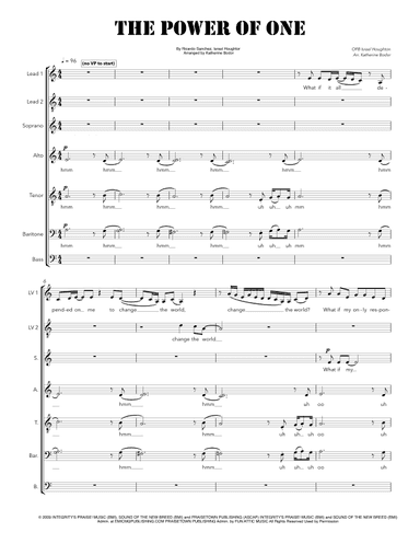 The Power Of One (change The World) (arr. Katherine Bodor)