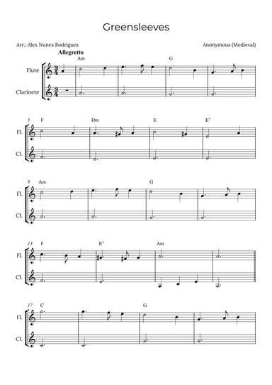 Greensleeves (arr. Alex Nunes Rodrigues)