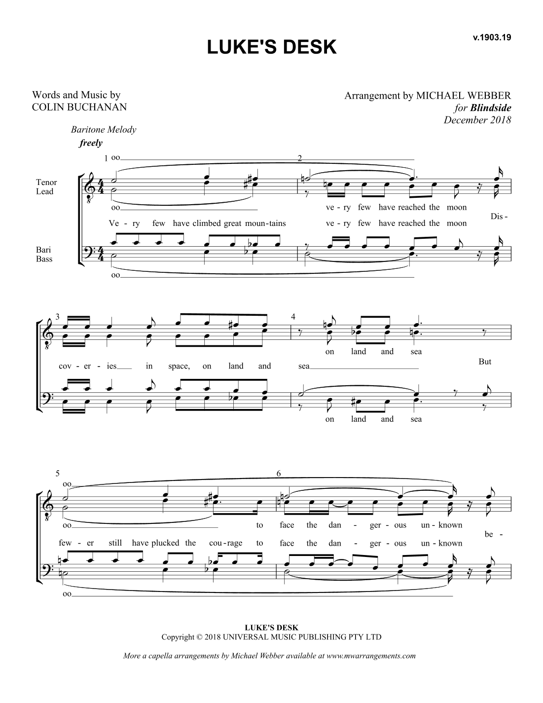 Luke's Desk (arr. Michael Webber)