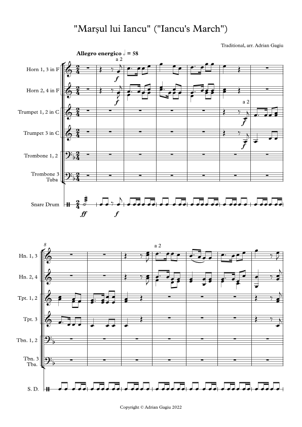 "Marsul lui Iancu" ("Iancu's March") (arr. Adrian Gagiu)