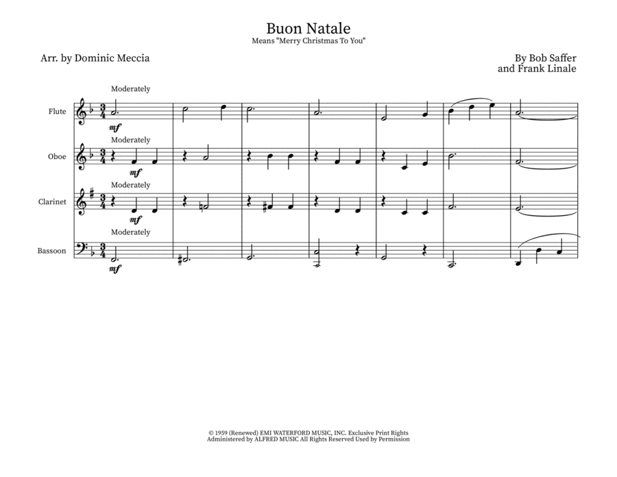 Buon Natale (means Merry Christmas To You) (arr. Dominic Meccia)