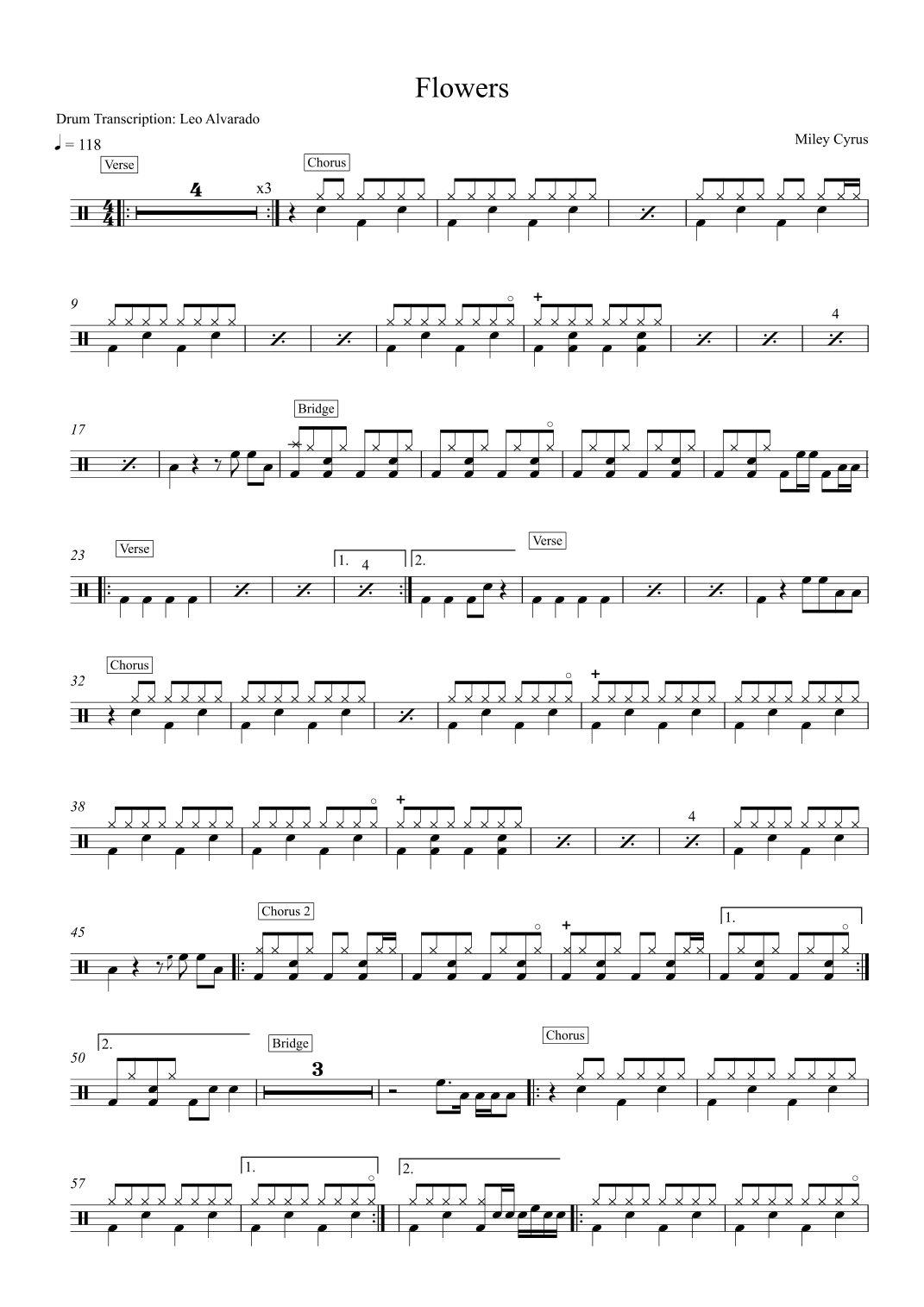Flowers (arr. Drum Transcription: Leo Alvarado)