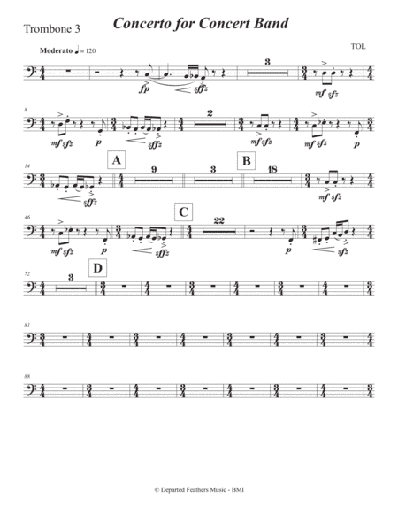 Concerto for Concert Band (2011) Trombone 3