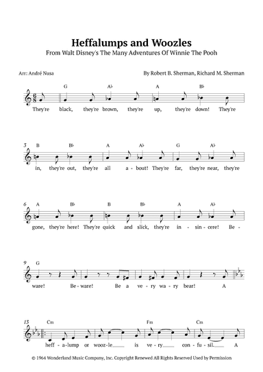 Heffalumps And Woozles (arr. André Nusa)