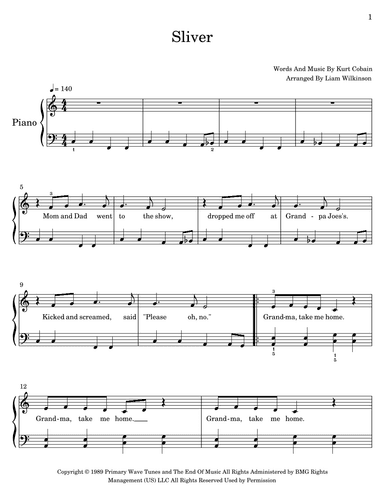 Sliver (arr. Liam Wilkinson)