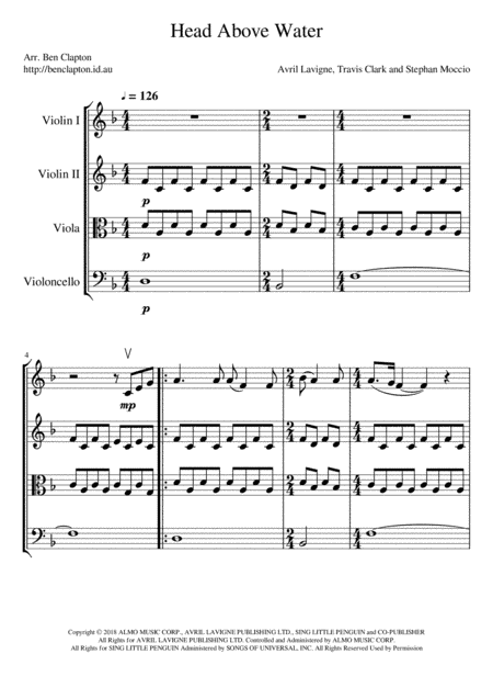 Head Above Water (arr. Ben Clapton)