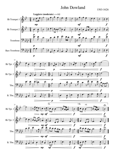 Quartet for Brass - John Dowland (arr. Peet du Toit)
