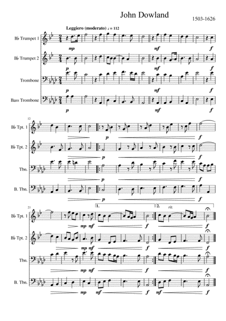 Quartet for Brass - John Dowland (arr. Peet du Toit)