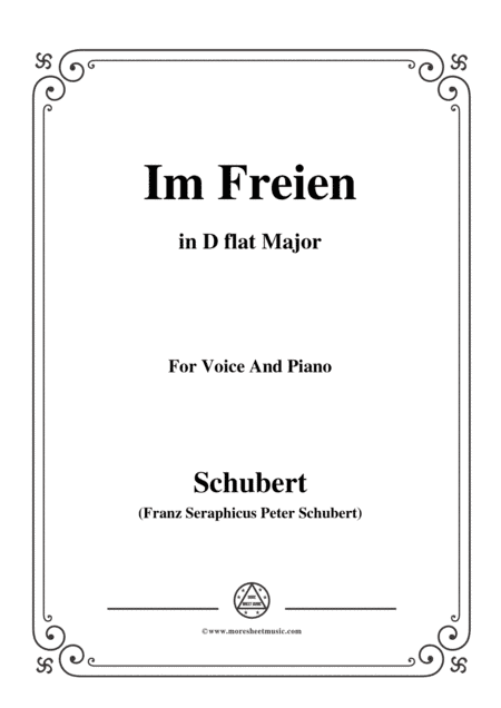Schubert-Im Freien,in D flat Major,Op.80 No.3,for Voice and Piano (arr. MSM)