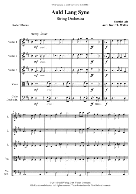 Auld Lang Syne (arr. Gert Th. Walter)