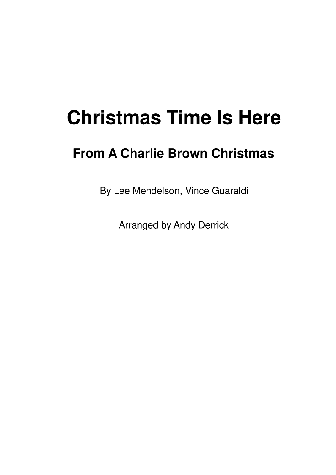Christmas Time Is Here (arr. Andy Derrick)