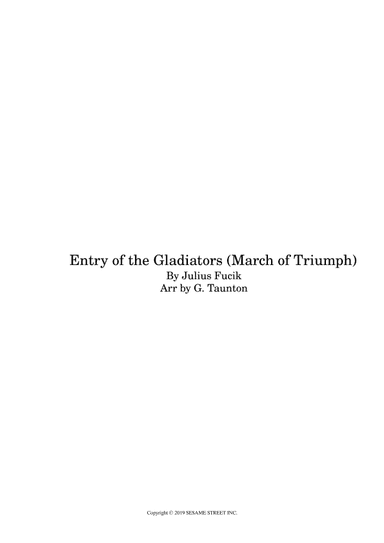 Entry Of The Gladiators - Score Only (arr. Gilbert Taunton)