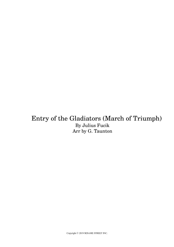 Entry Of The Gladiators - Score Only (arr. Gilbert Taunton)