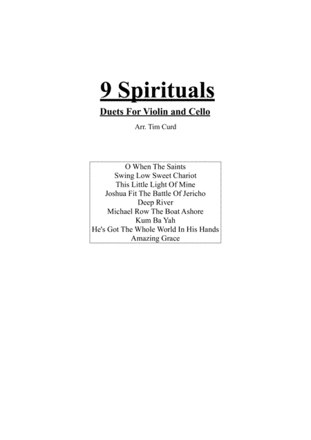 9 Spirituals, Duets For Violin and Cello (arr. Tim Curd)