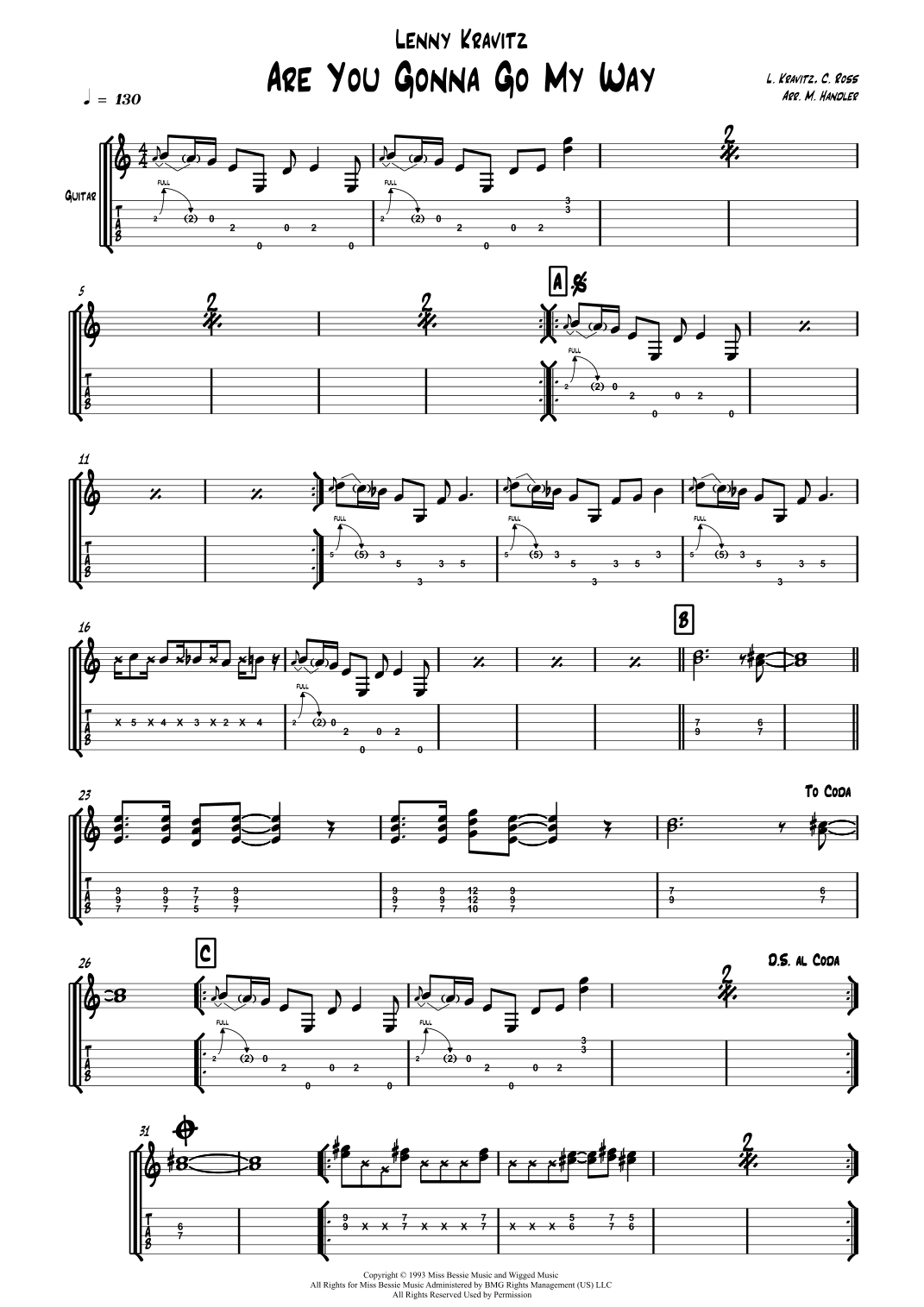 Are You Gonna Go My Way (arr. Marcel Handler)