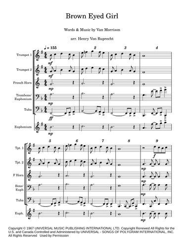 Brown Eyed Girl (arr. Henry Von Ruprecht)