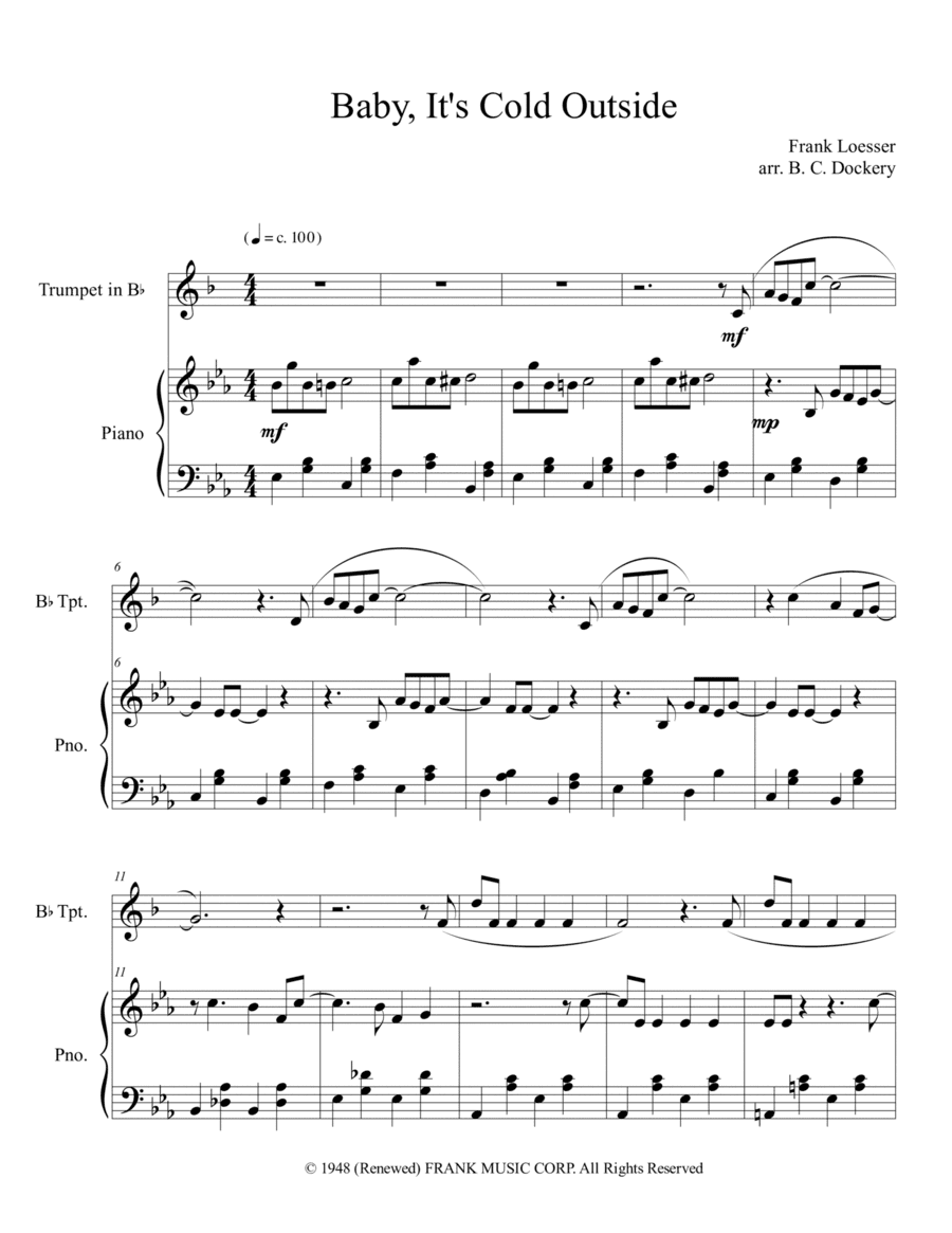 Baby, It's Cold Outside (arr. B. C. Dockery)