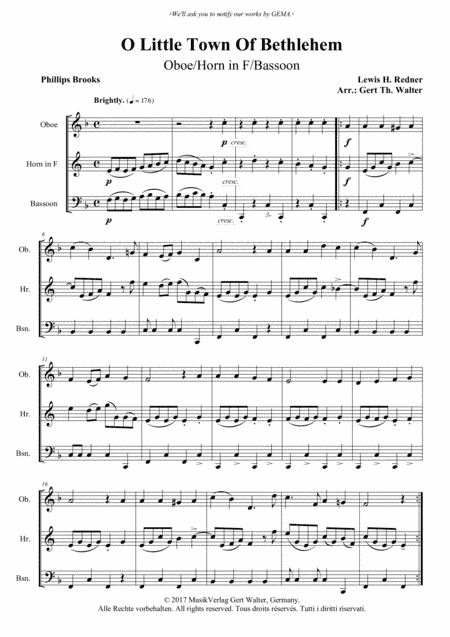 O Little Town Of Bethlehem (arr. Gert Th. Walter)