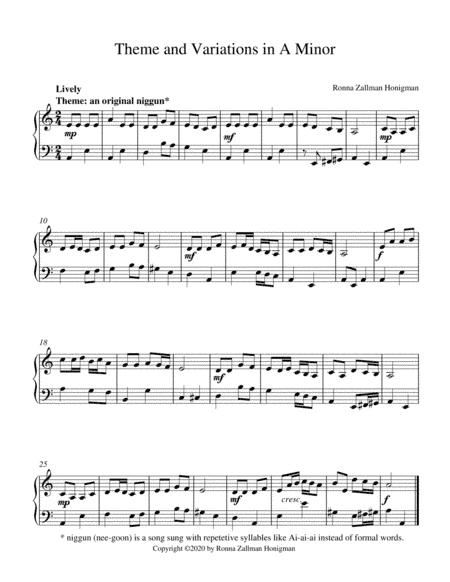 Theme and Variations in A Minor