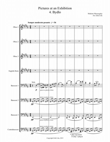 Pictures at an Exhibition 4. Bydlo (arr. Erik Cole)