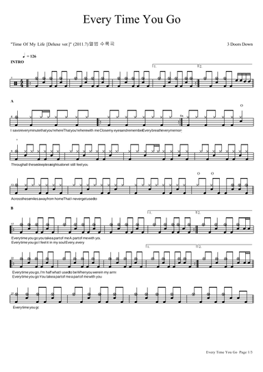 Every Time You Go (arr. COPYDRUM)