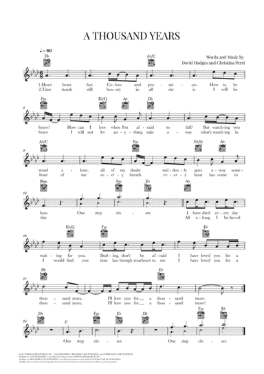 A Thousand Years (arr. Cadenza Editions)