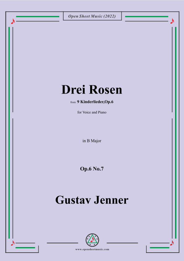Jenner-Drei Rosen.,in B Major,Op.6 No.7 (arr. OSM Press)